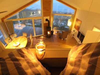 Wohnzimmer Ferienhaus Skagen, Vogelperspektive