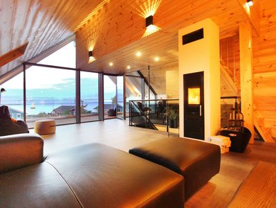 Wohnzimmer Ferienhaus Ribe, Ofen in Pfeiler