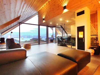 Wohnzimmer Ferienhaus Ribe, Ofen in Pfeiler